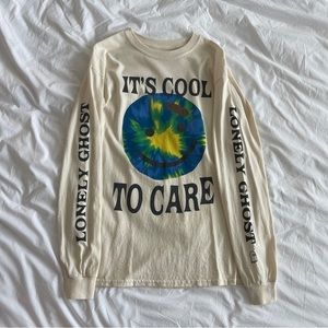 LONELY GHOST ITS COOL TO CARE LONG SLEEVE T